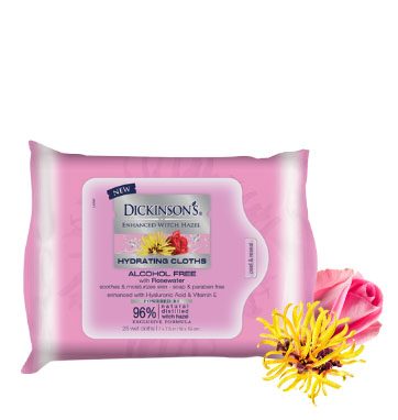 Dickinson’s Witch Hazel Hydrating Cleansing Cloths With Rosewater